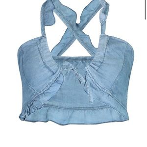 Boohoo chambray denim top
